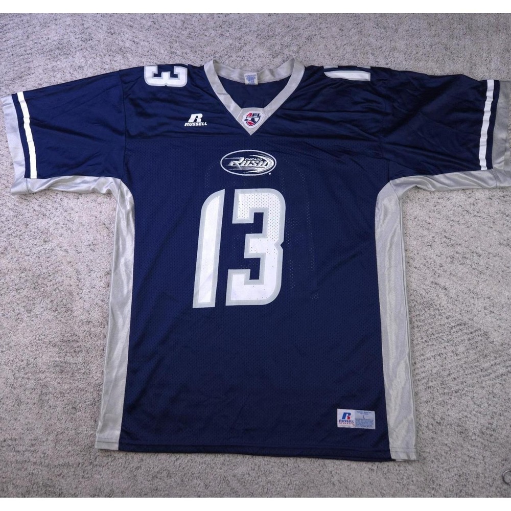 Russell Athletic Chicago Rush Sherdrick Bonner 13 AFL Jersey Mens Large Blue